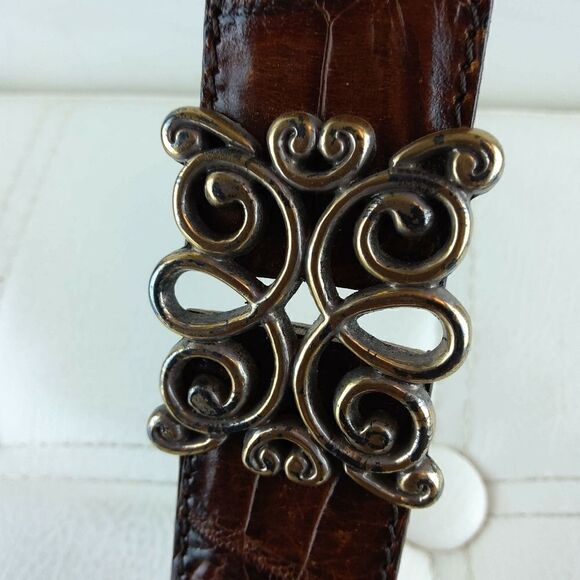 Lady Canterbury brown croco leather belt - Picture 8 of 16